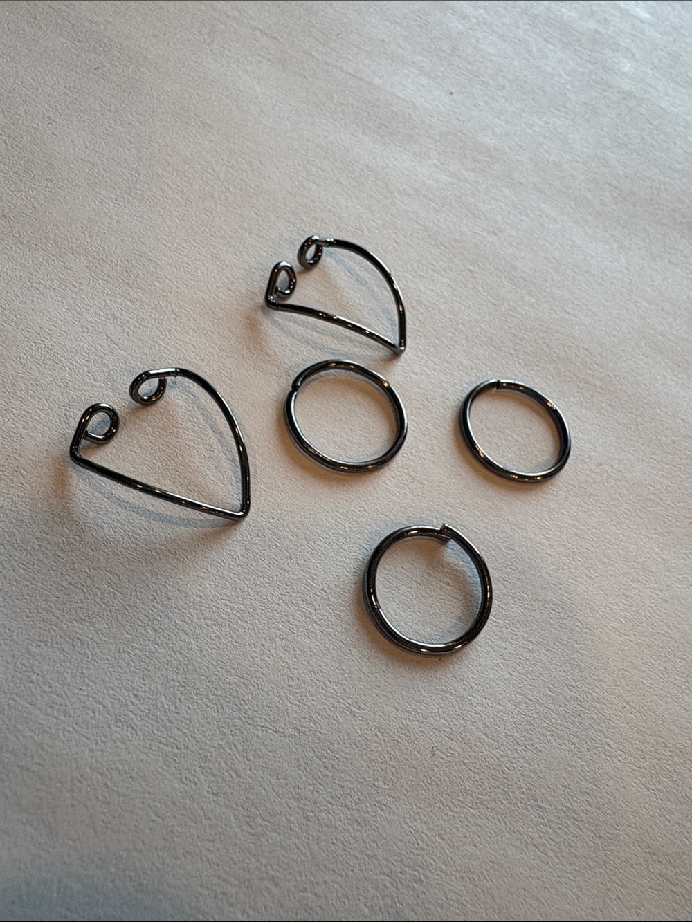Minimalist Black Adjustable Ring Set